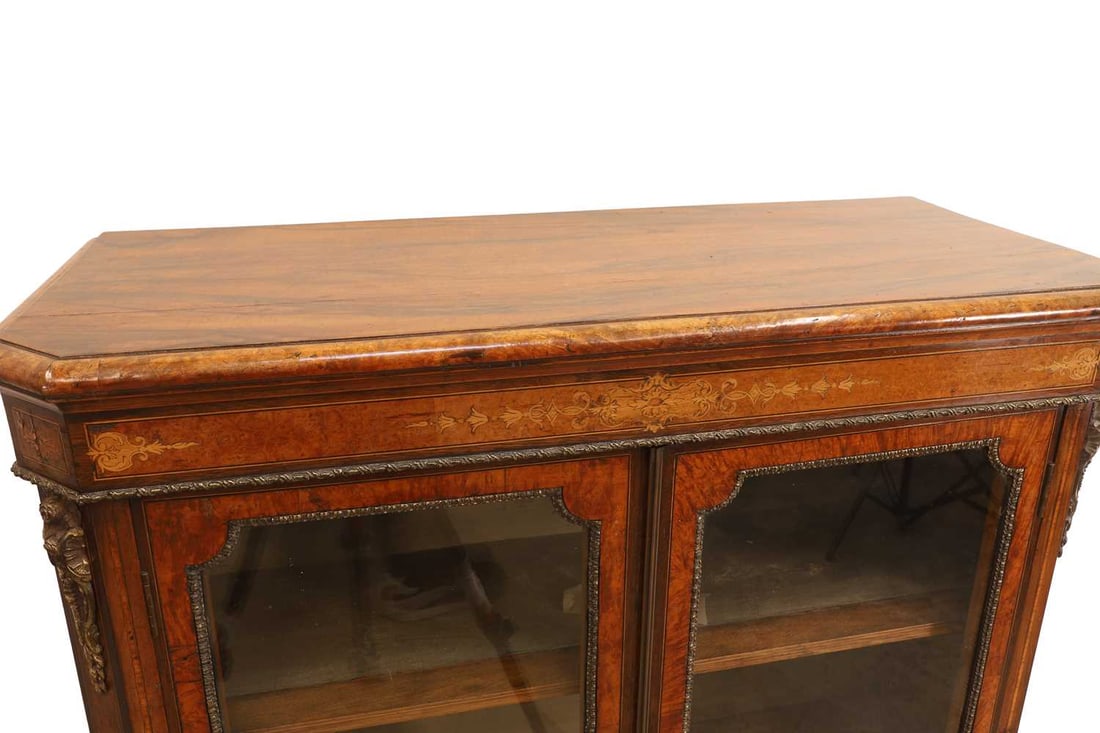 A Victorian walnut inlaid pier cabinet, late 19th century - 2