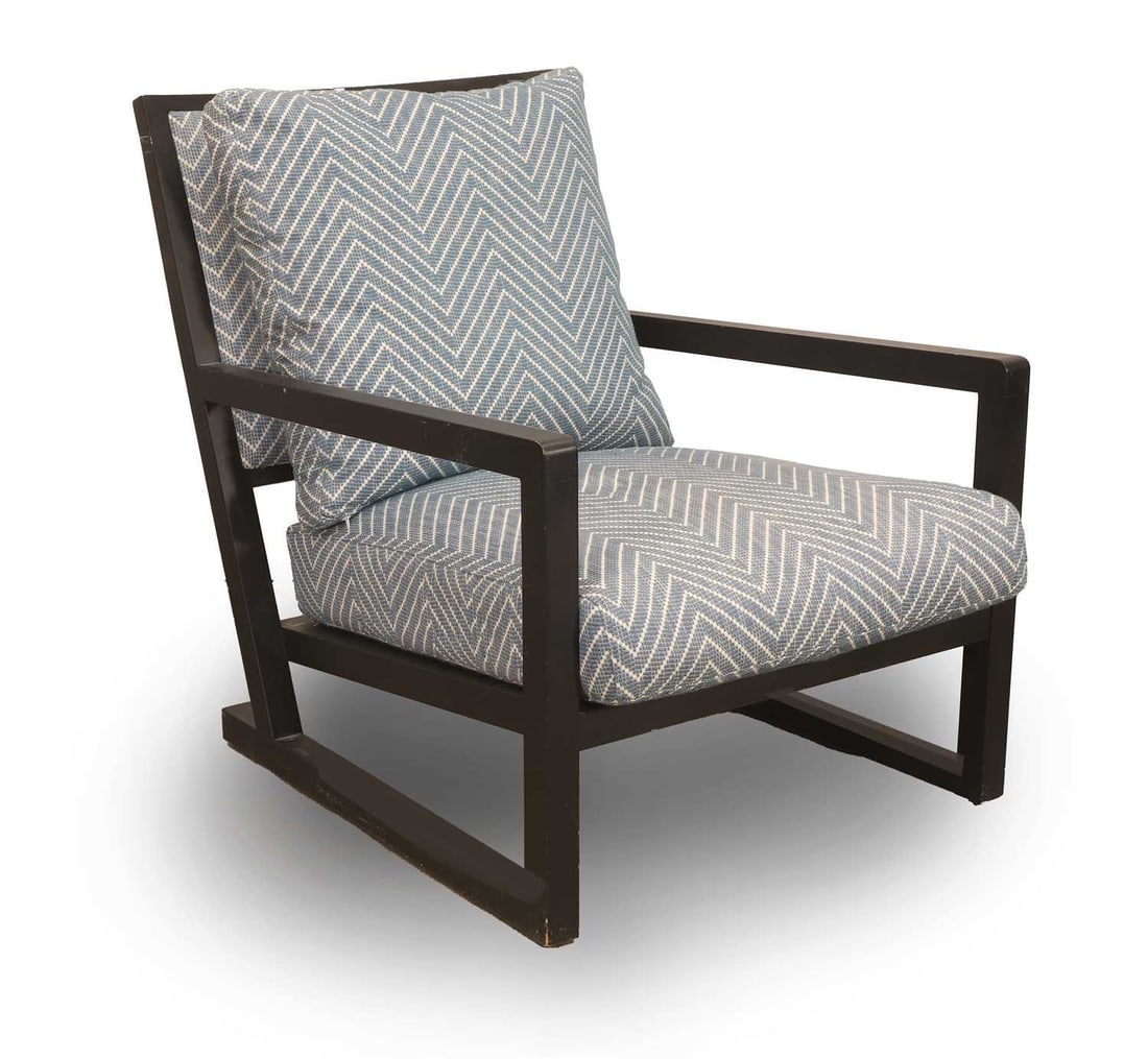 A Camerich ebonised open armchair, of modern manufacture, (1 of 2)
