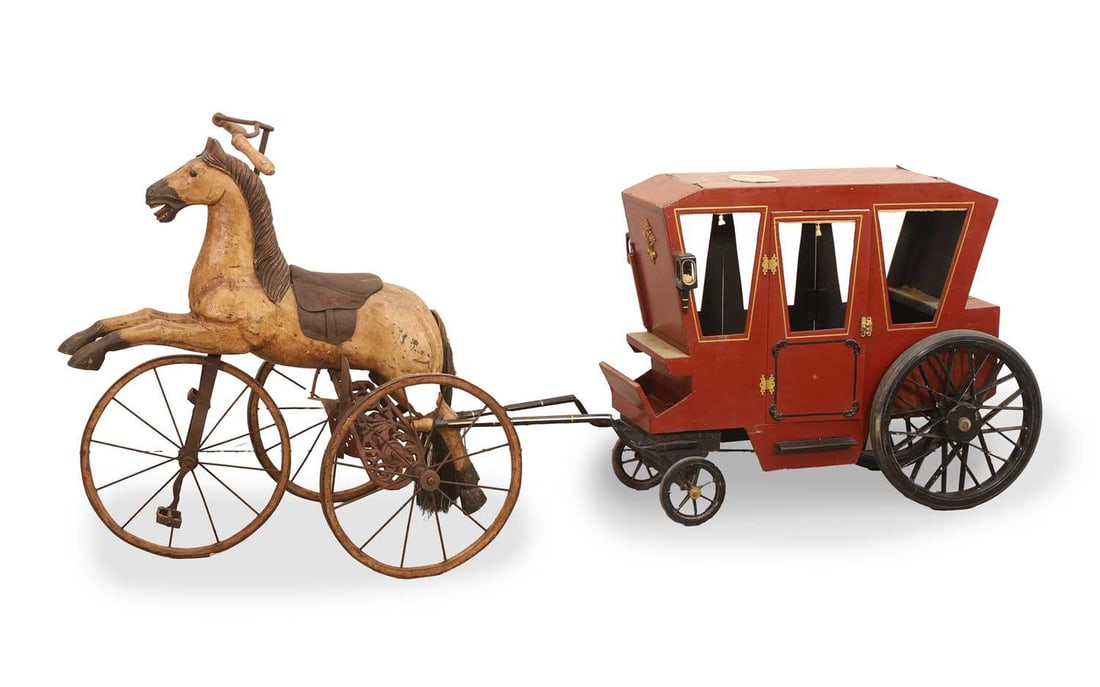 A reproduction Victorian horse tricycle, 20th century, (1 of 4)