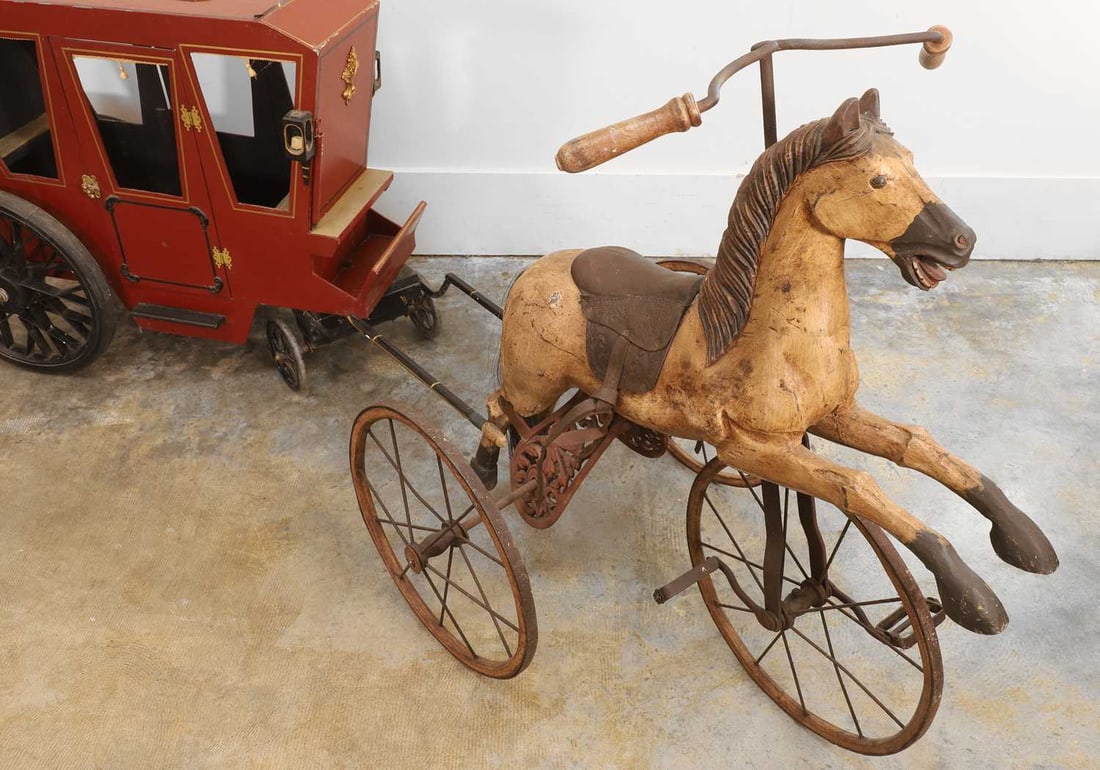 A reproduction Victorian horse tricycle, 20th century, - 3
