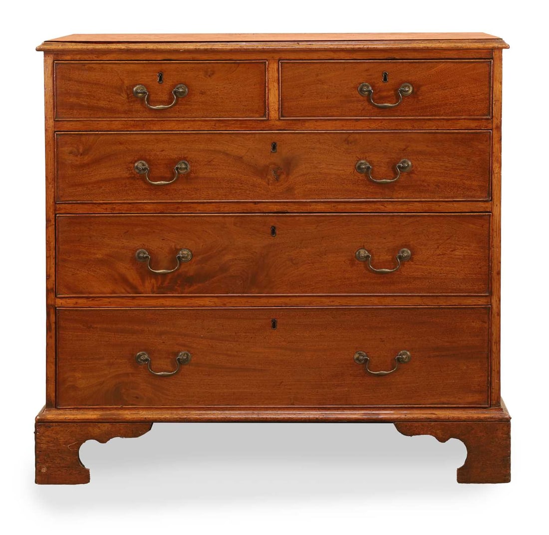 A George III mahogany chest of drawers, early 19th century, (1 of 2)