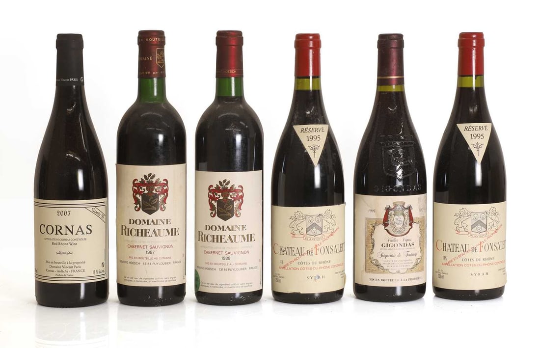 A selection of French red wines, - 2