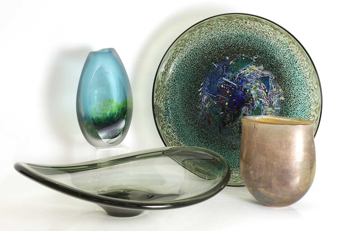 A collection of glass items late 20th century and later, (1 of 3)