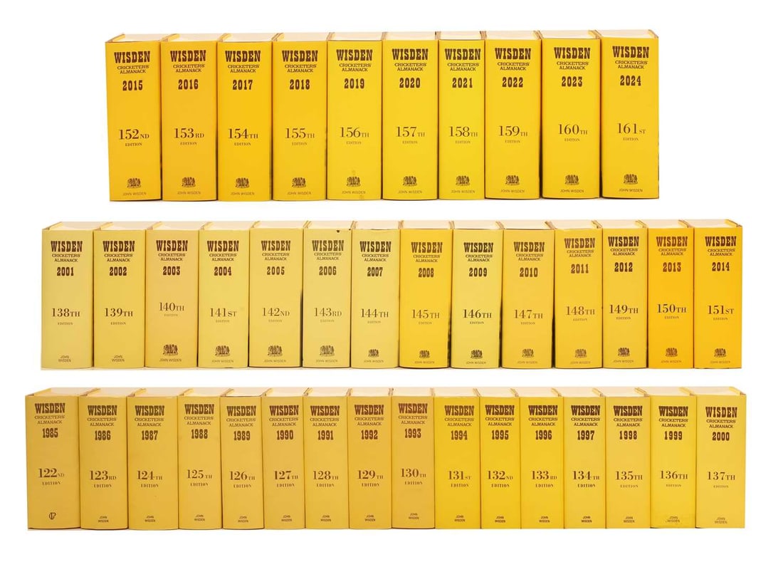1985-2024 Wisden cricket books, (1 of 2)