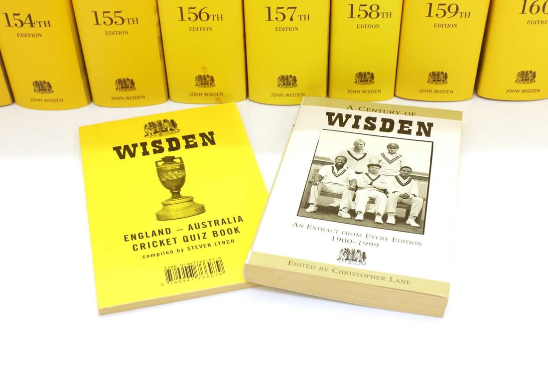 1985-2024 Wisden cricket books, - 2