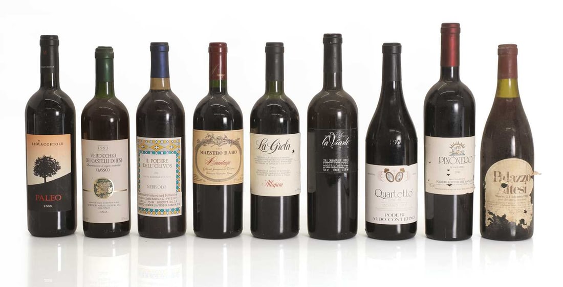 A selection of Italian red wines,: A selection of Italian red wines, assorted makers, vintages as per photographs ( 9 bottles in total) Shipping Disclaimer: Please note we cannot guarantee condition of contents or quality of storage.
