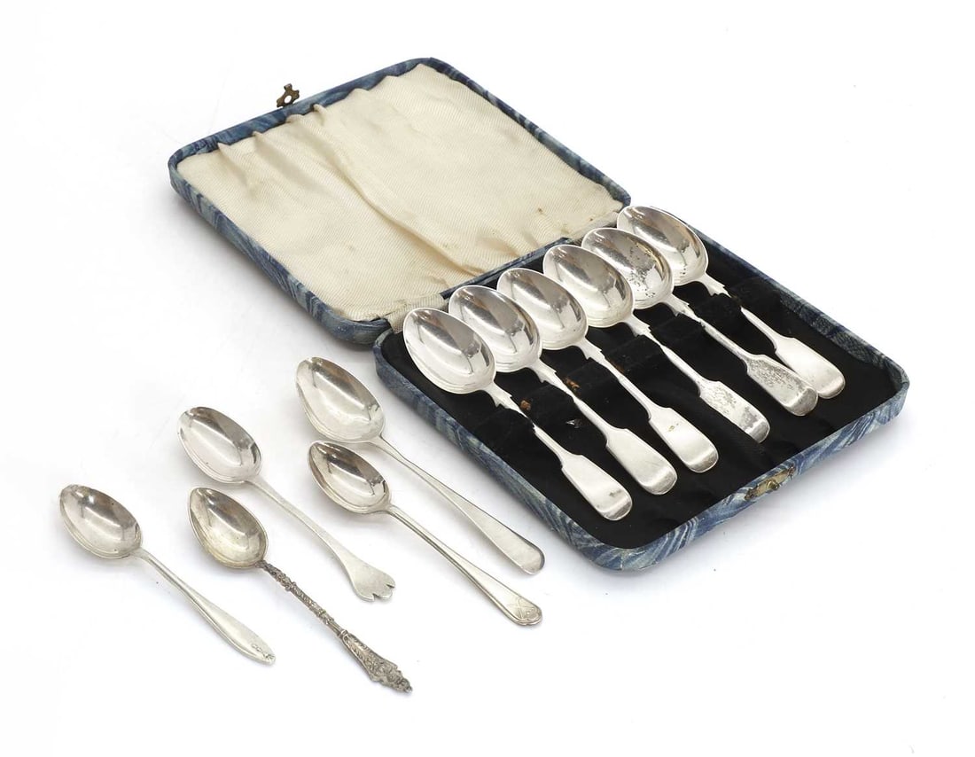 A collection of silver spoons, (1 of 2)