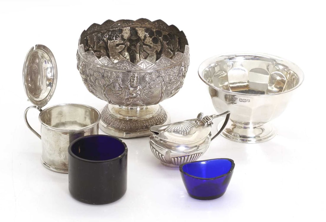 An assortment of silver items, - 2