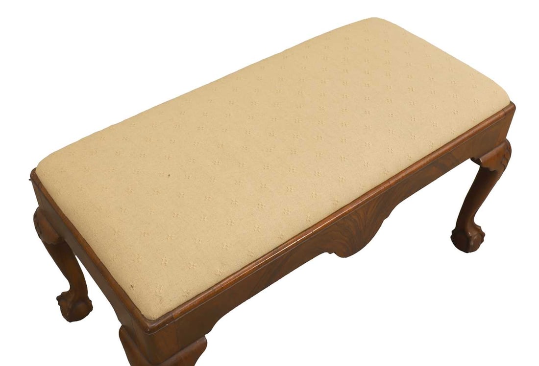 A Queen Anne style walnut stool, 20th century, - 2