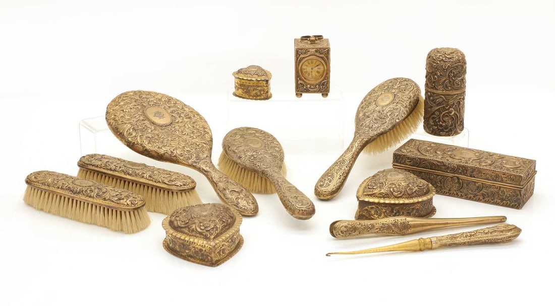 A collection of silver dressing table items, (1 of 2)