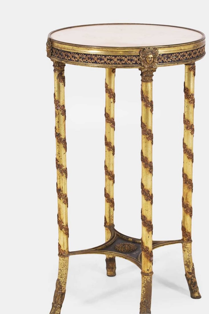 A Louis XVI-style gilt-brass occasional table, late 19th century, French, (1 of 3)