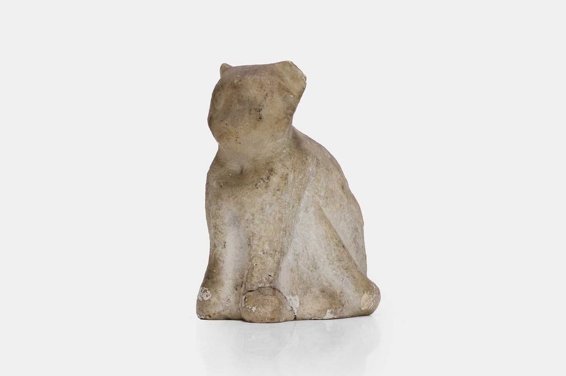 A folk art marble figure, 19th century, (1 of 3)