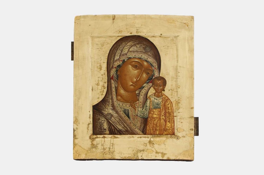 An icon of the Virgin of Kazan, late 17th/early 18th century, Russian, Moscow, (1 of 2)