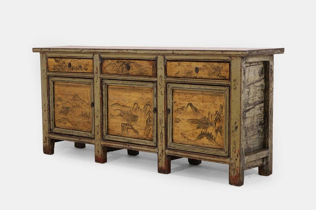 A Chinese hardwood sideboard, of recent manufacture, (1 of 4)