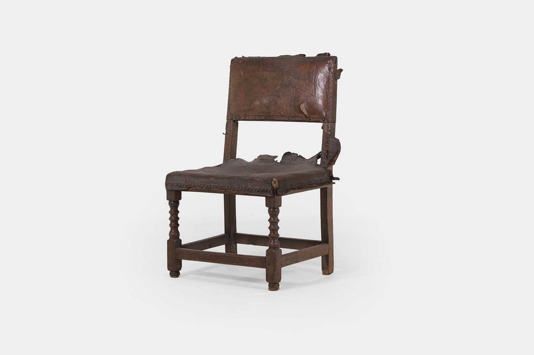 An oak backstool or side chair, circa 1680, (1 of 3)