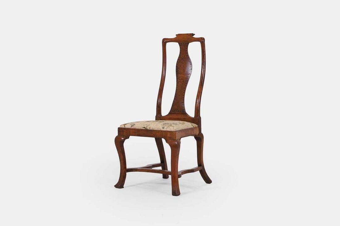 A George I walnut side chair, early 18th century, (1 of 3)