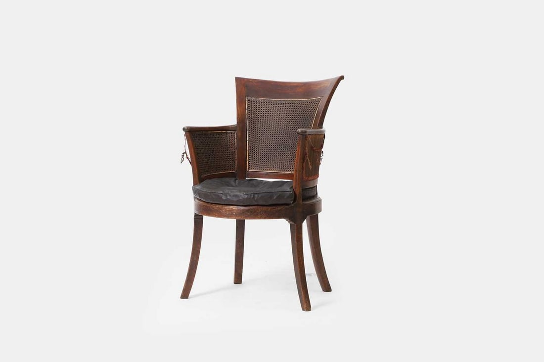 A Regency hardwood armchair, circa 1820 with later additions, (1 of 3)