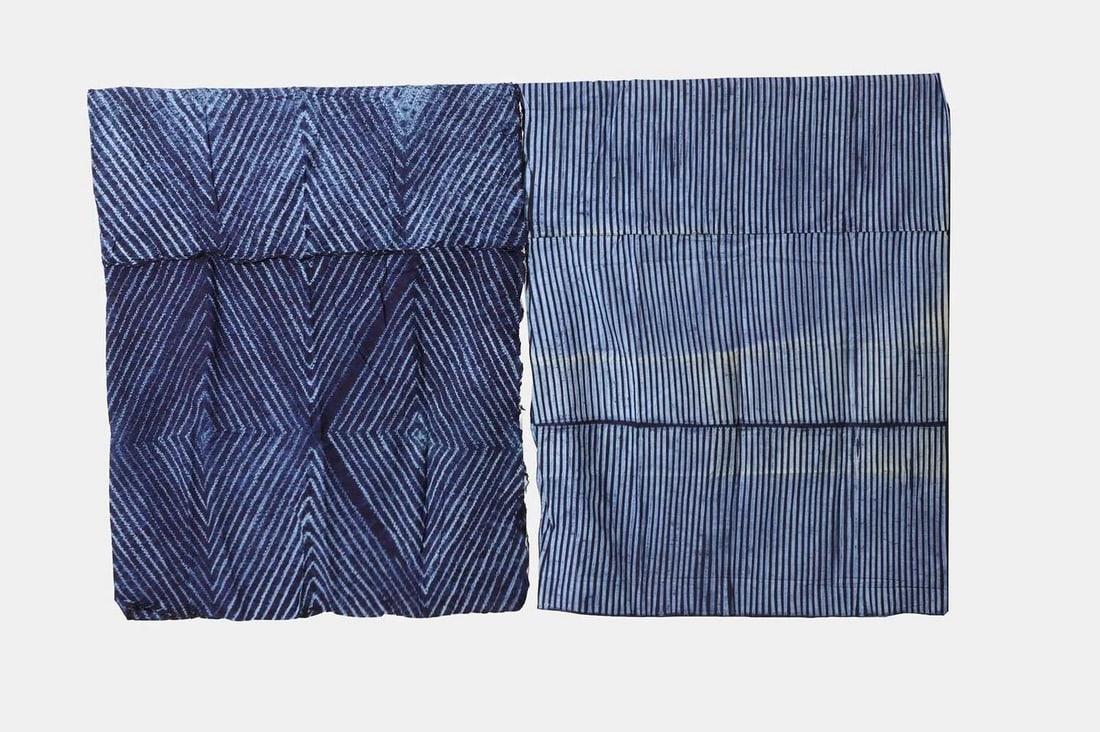 Two Yoruba adire alabere cloths, third quarter of the 20th century, Nigerian, (1 of 3)