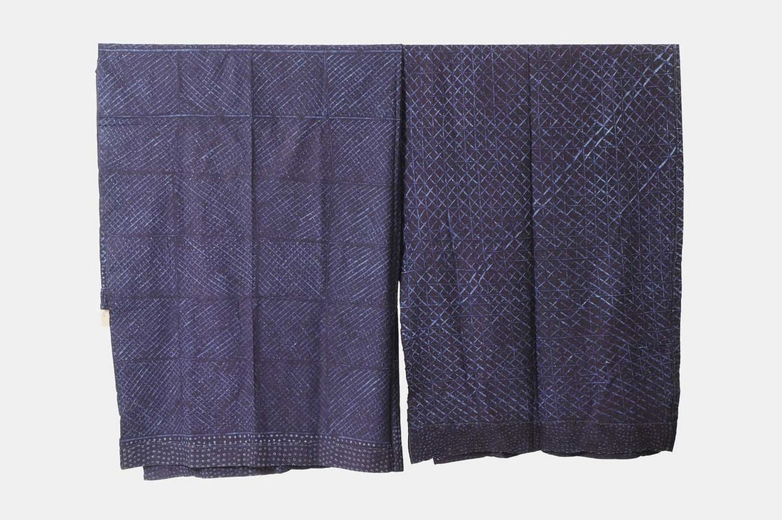 Two Yoruba adire alabere cloths, third quarter of the 20th century, Nigerian, (1 of 3)