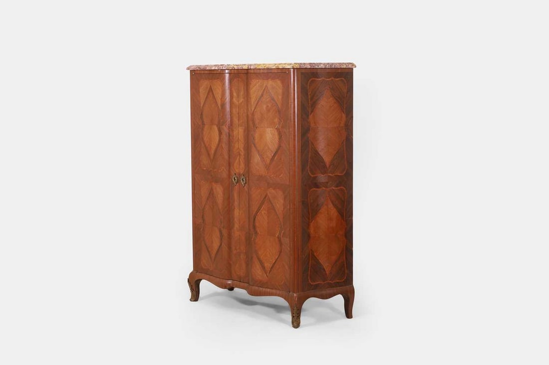 A Louis XVI transitional-style kingwood and marquetry cabinet, late 19th/early 20th century, French, (1 of 3)
