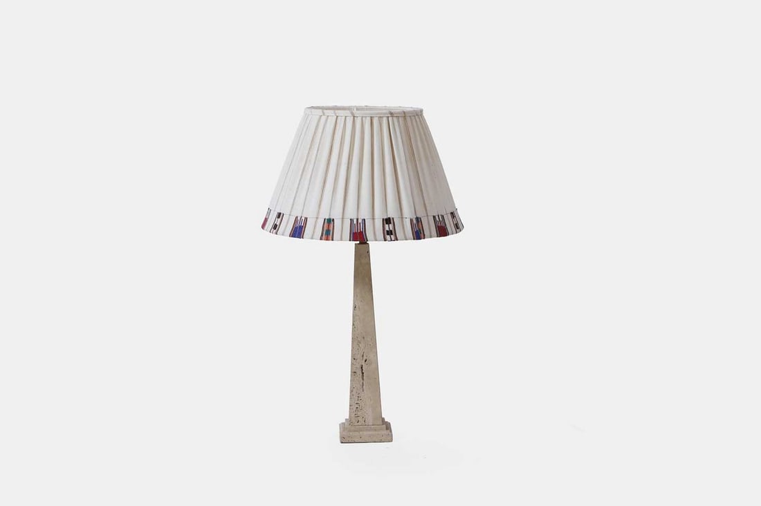 A travertine table lamp, of recent manufacture, (1 of 3)