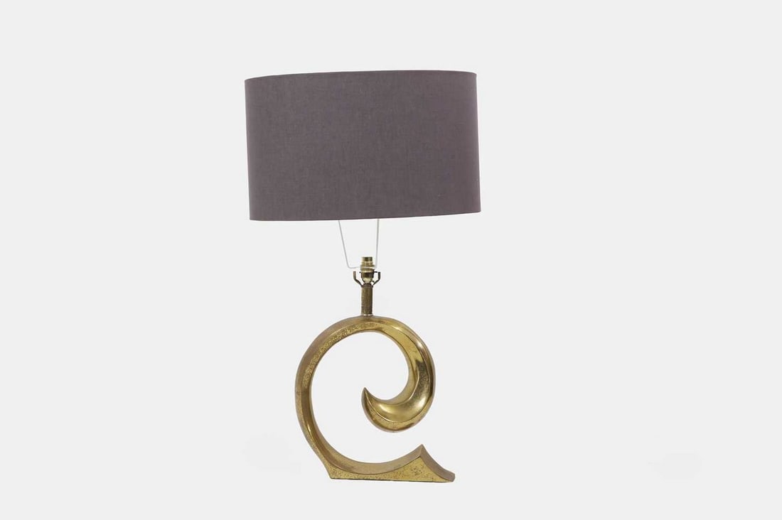 A modernist brass table lamp, of recent manufacture, (1 of 3)