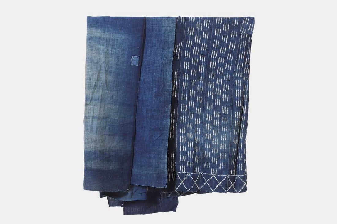 Two indigo-dyed lengths, 20th century, (1 of 2)