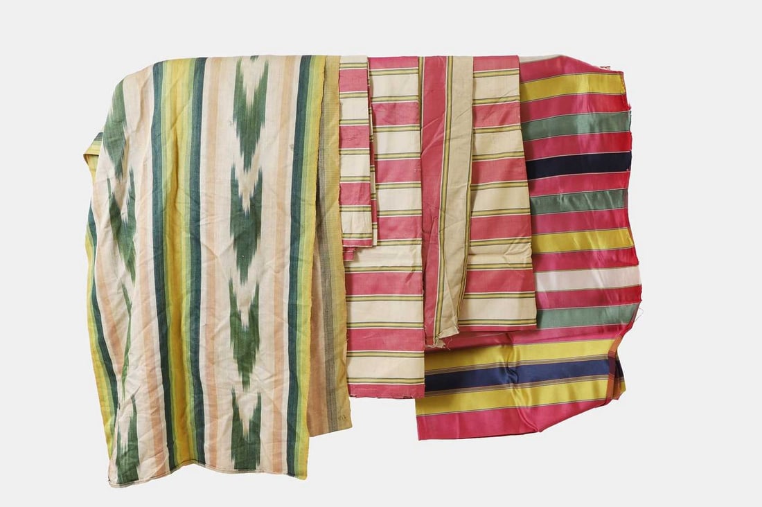A group of silk fabrics, 18th century and later, French, (1 of 2)