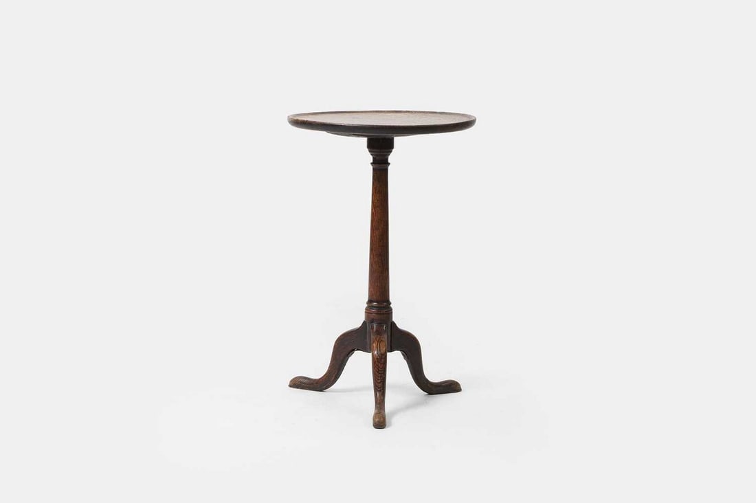 A George III oak tripod table, late 18th century, (1 of 3)