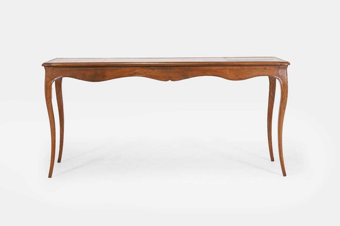 A Louis XV-style oak writing table, 19th century, French, (1 of 5)