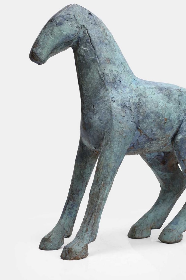 A patinated bronze horse, 20th century, (1 of 4)