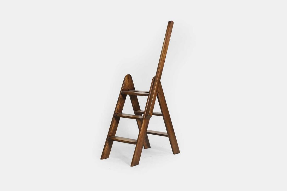 A pair of oak folding library steps, 20th century, (1 of 3)