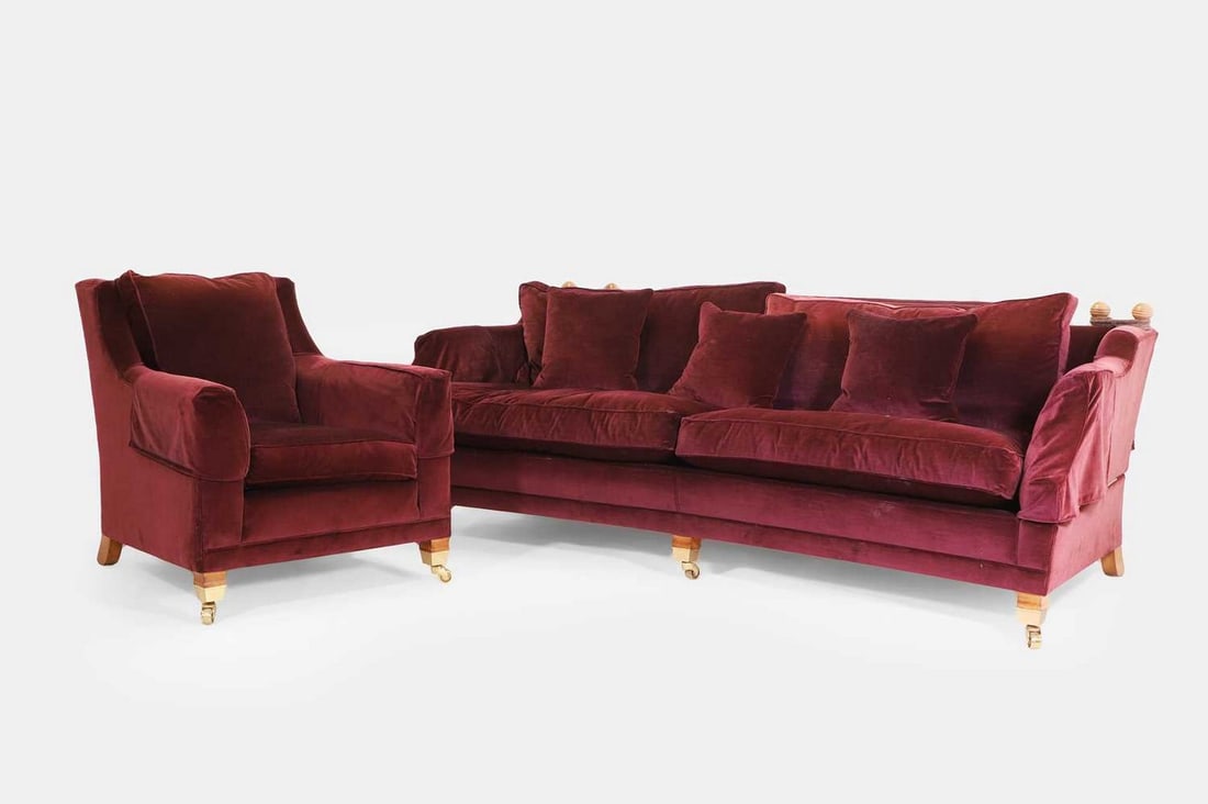 A Duresta Knole-style sofa and matching armchair, of recent manufacture, (1 of 4)