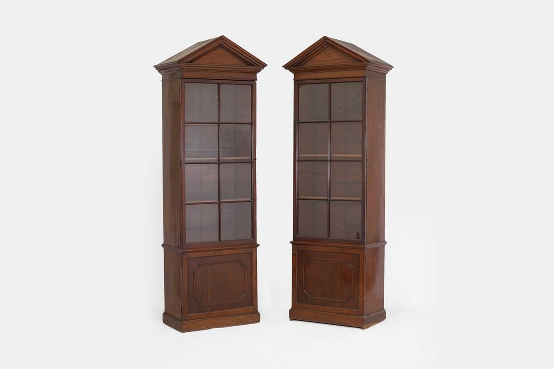 A pair of George III-style mahogany bookcases, 19th century, (1 of 3)