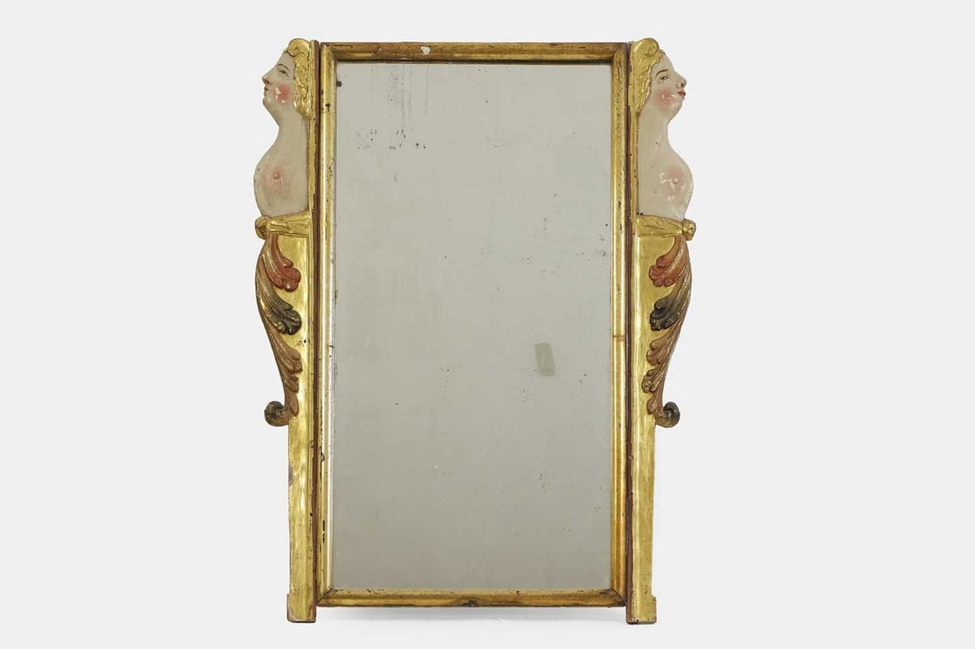 A giltwood wall mirror, 19th century and later, (1 of 3)