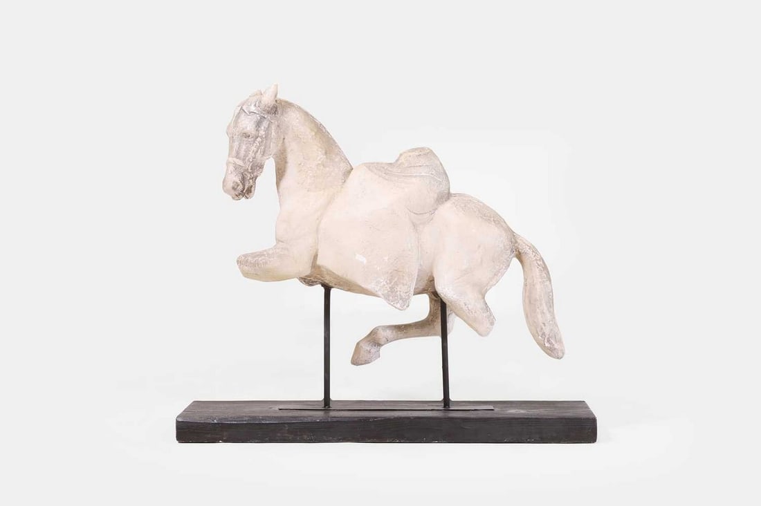 A large plaster Tang-style horse, 20th century, (1 of 3)