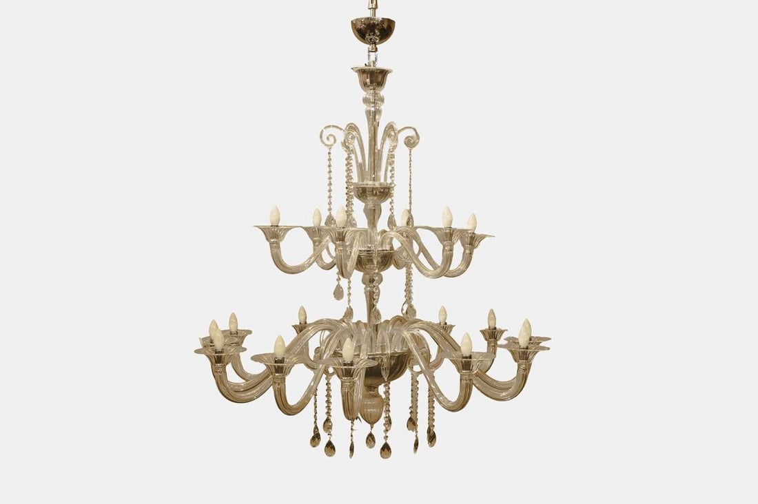 A large Murano cut-glass chandelier, of recent manufacture, by Barovier & Toso, (1 of 1)