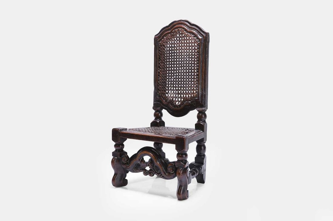 A miniature Charles II oak side chair, third quarter of the 17th century, (1 of 3)