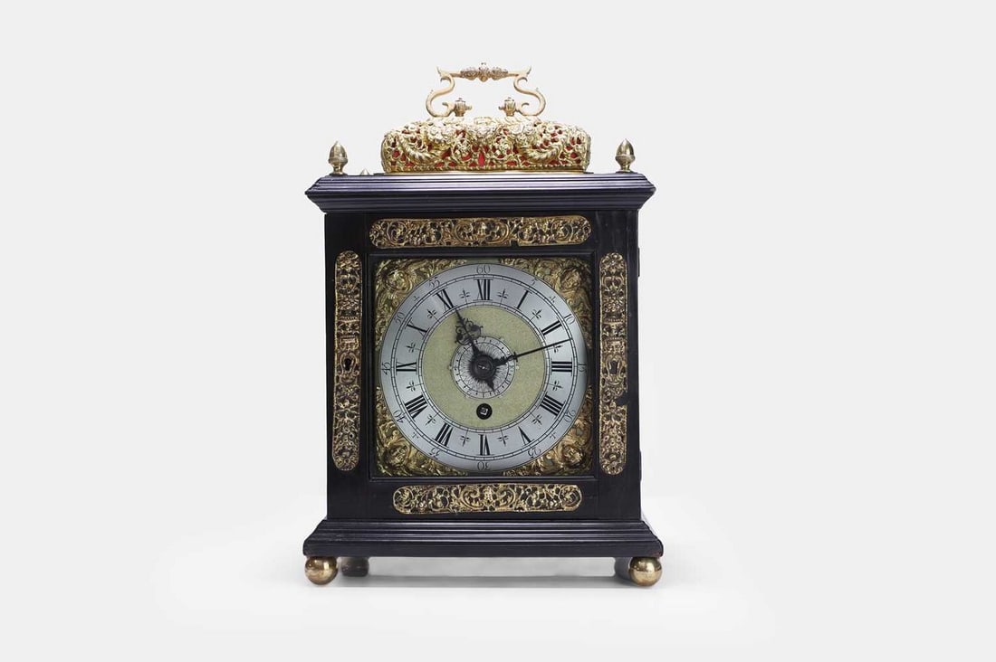 A William and Mary basket-top bracket clock, circa 1690, by Michael Knight of London, (1 of 3)