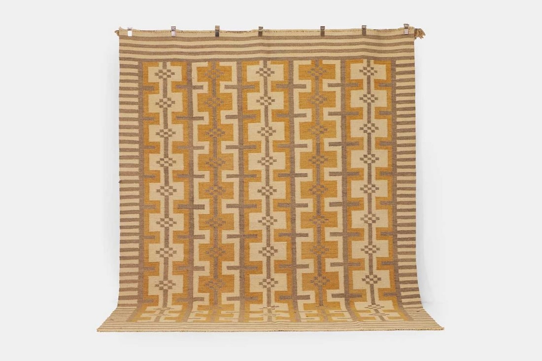 A Scandinavian-style flat-weave wool carpet, of recent manufacture, (1 of 3)