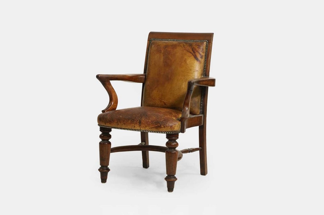 A late Victorian mahogany armchair, circa 1880, (1 of 3)