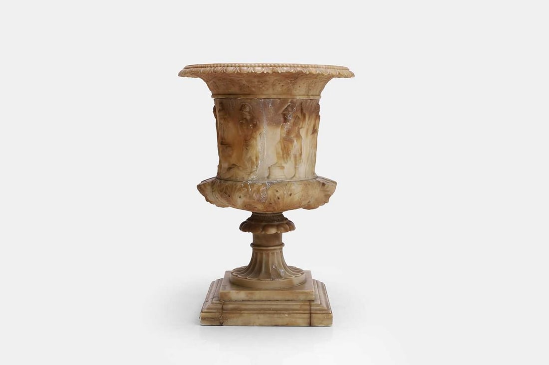 An alabaster model of the Medici vase, 19th century, Italian, after the antique, (1 of 4)