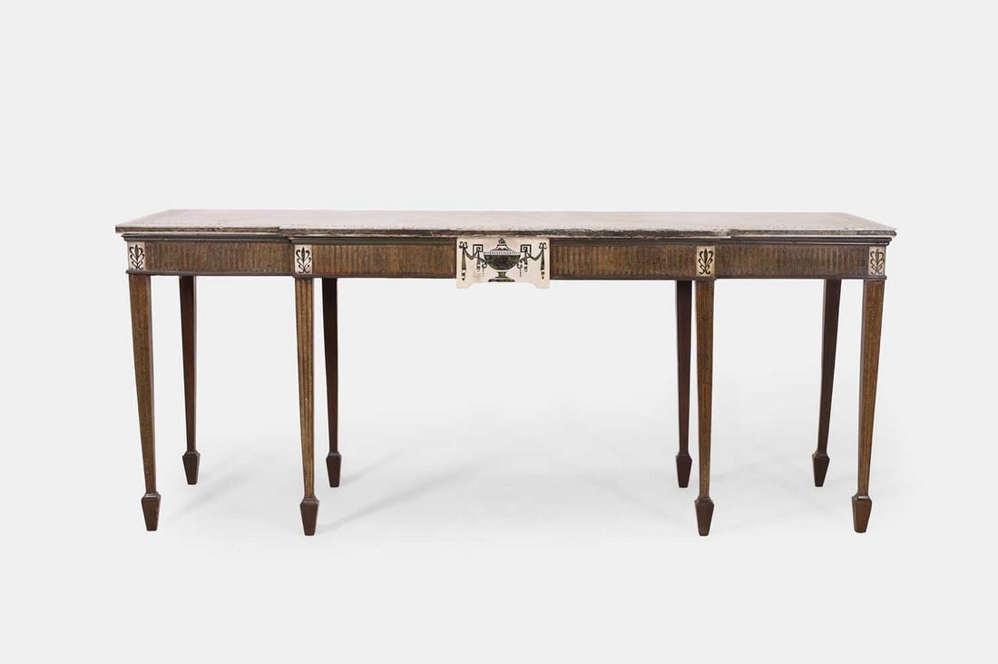 A George III-style painted and stained pine console table, circa 1900, (1 of 5)
