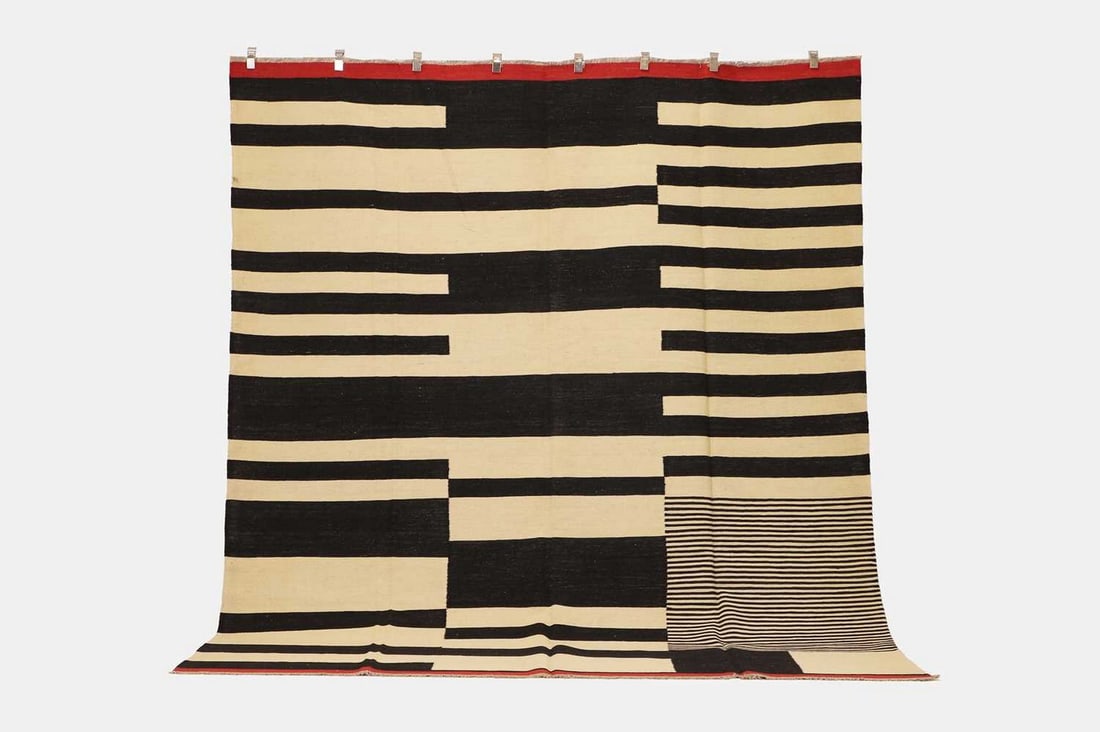 A flat-weave wool carpet of Bauhaus design, of recent manufacture, (1 of 3)