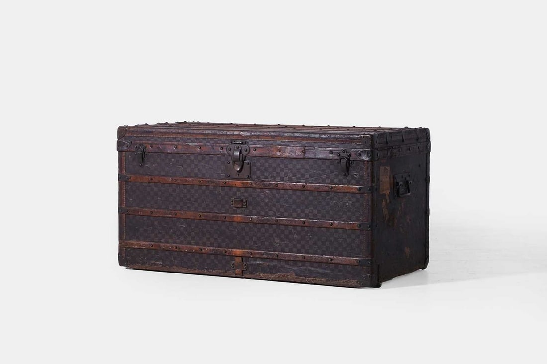 A leather cabin trunk by Louis Vuitton, early 20th century, French, (1 of 6)