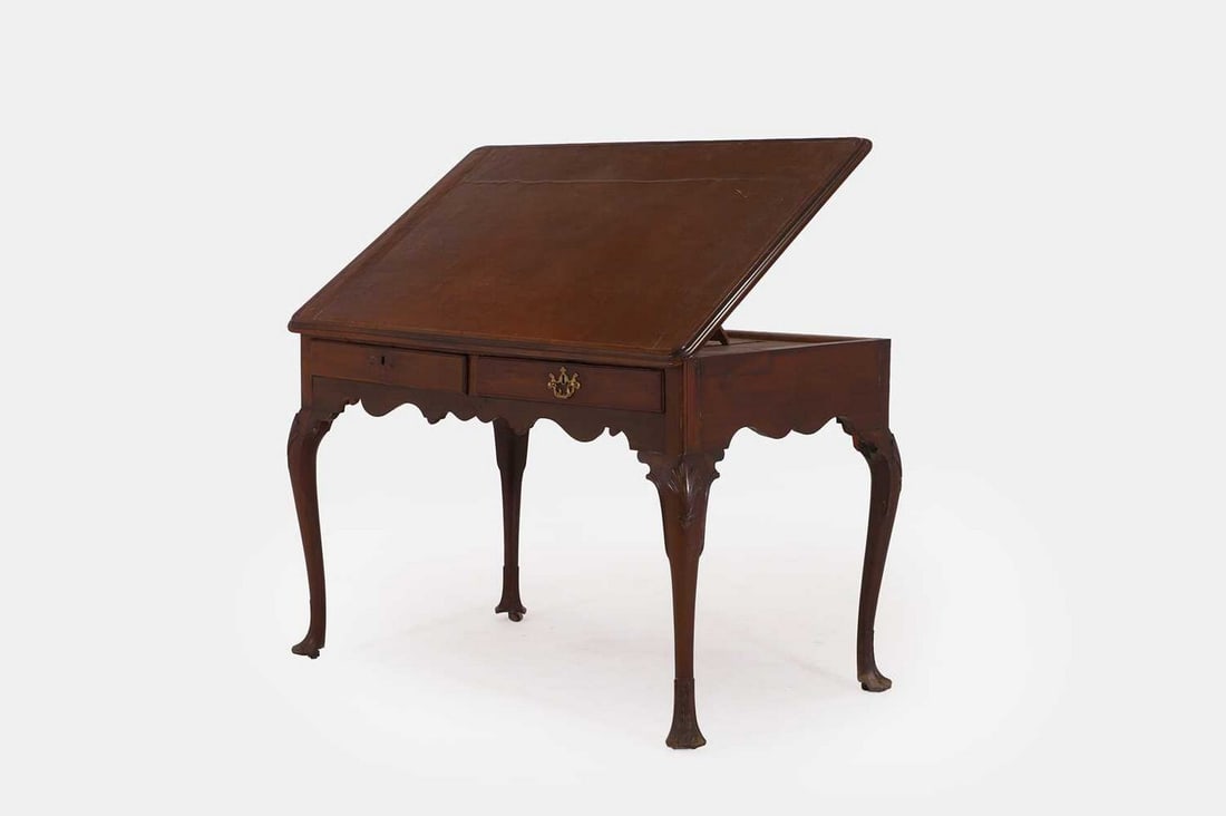 A George II-style walnut architect's table, late 19th/early 20th century, Irish, (1 of 3)