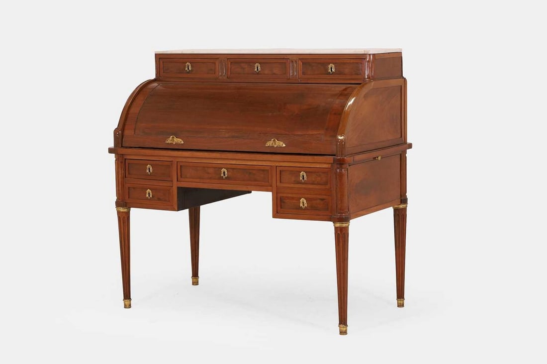 A Louis XVI mahogany cylinder bureau, late 18th century, (1 of 4)