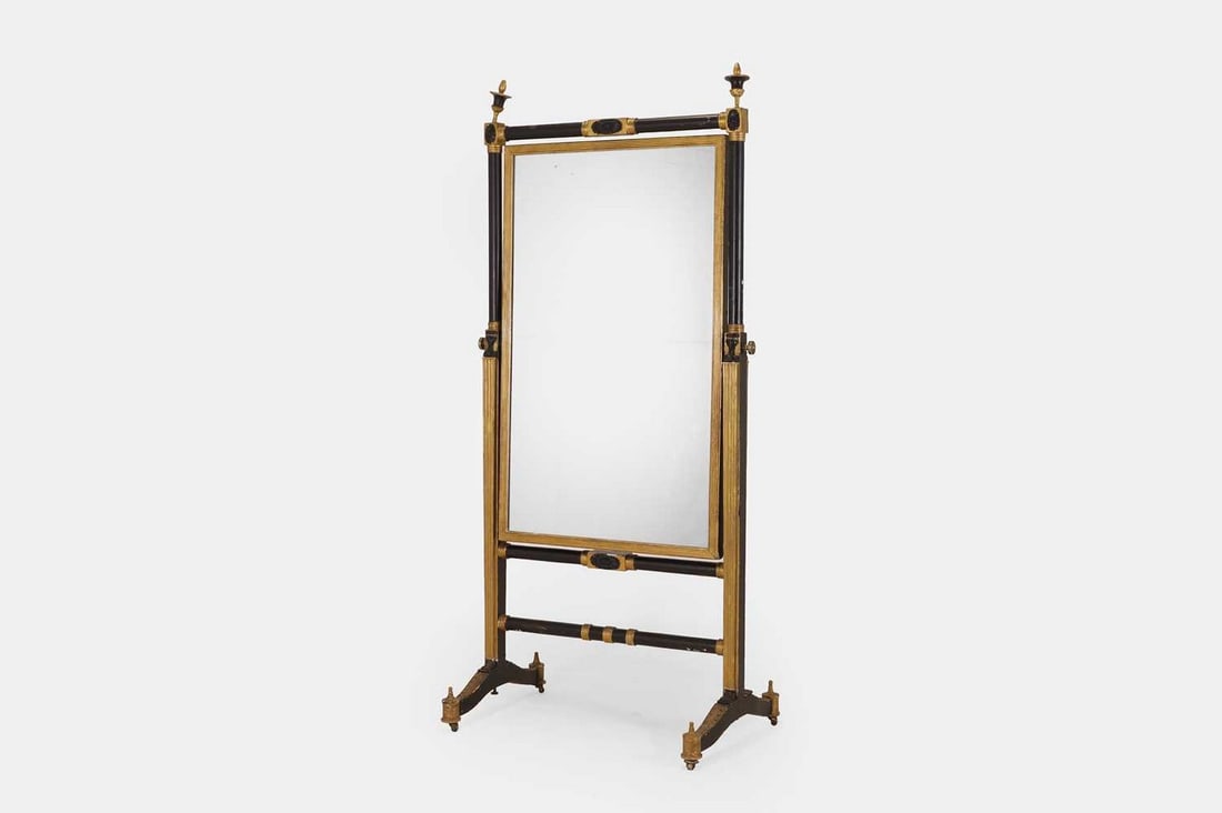 A Regency Egyptian Revival cheval mirror, early 19th century, (1 of 3)
