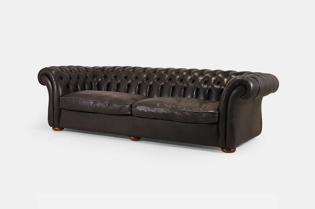 A large two-piece chesterfield sofa by Terence Conran, of recent manufacture, (1 of 3)