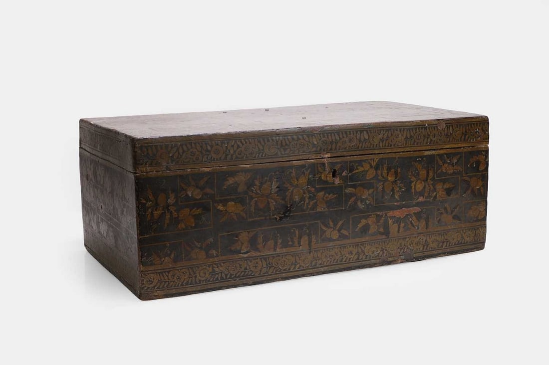 An Anglo-Indian lacquered chest, 19th century, (1 of 4)